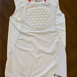 Abas White and Red Kids Padded Sports Shirt